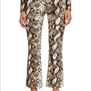 Callipygian high rise flare snakeprint pants (1/2 OF SET)